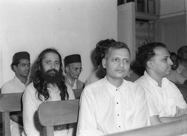 Nathuram Godse during the Gandhi assassination trial in 1948