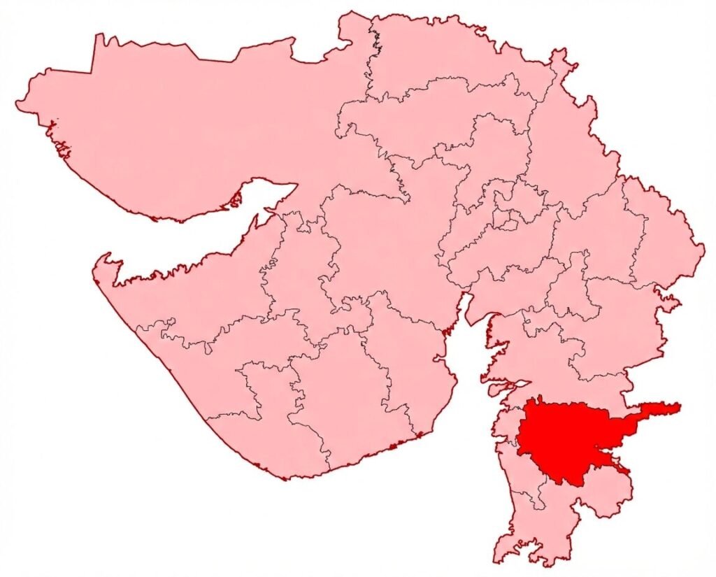 Bardoli Satyagraha location map showing Gujarat Kheda district where Patel led farmer movement