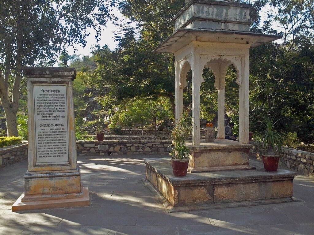 Chetak horse story - memorial where Chetak breathed his last.