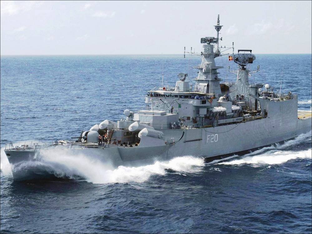  Indian Navy frigate INS Godavari used in Operation Cactus 1988 naval interception