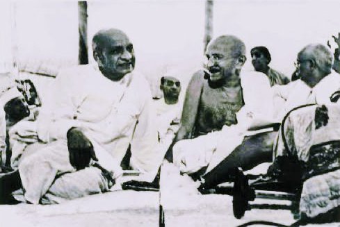 Mahatma Gandhi with Sardar Vallabhbhai Patel during Indian freedom struggle movements
