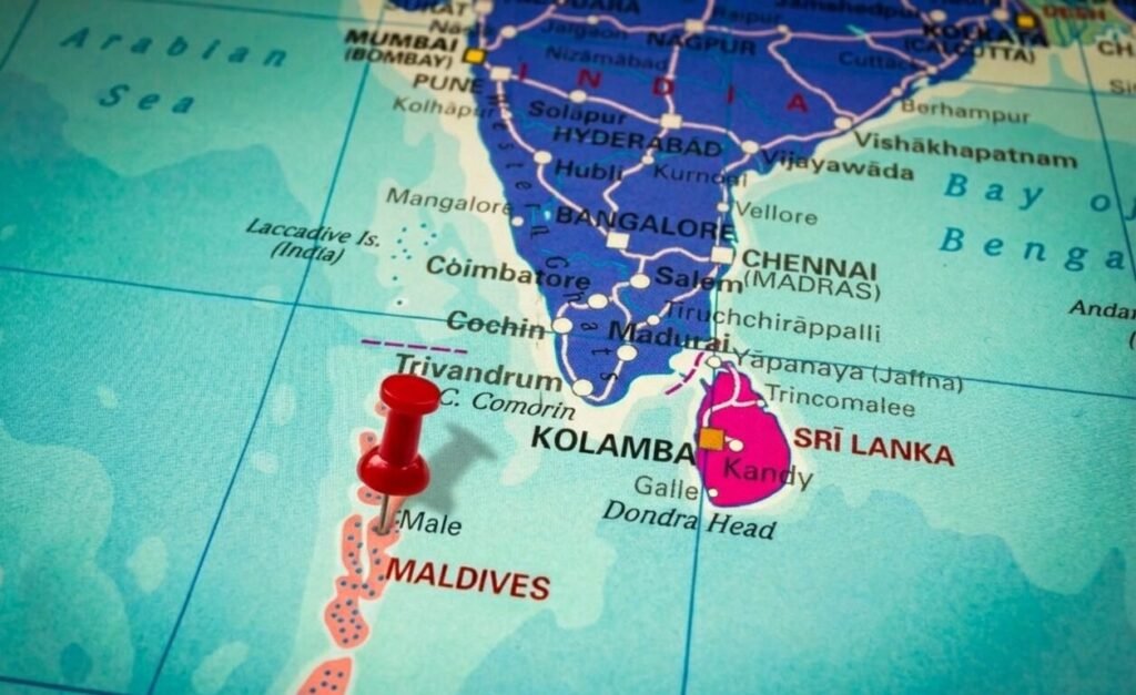 Operation Cactus 1988 strategic map showing Maldives location near India in Indian Ocean