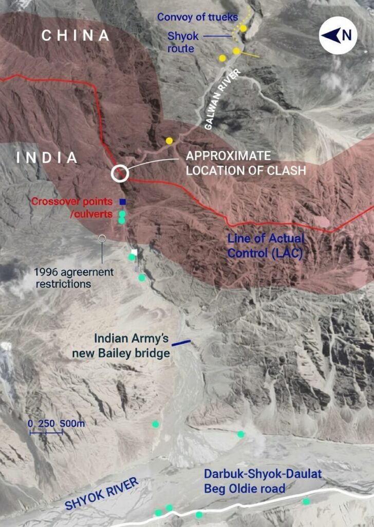Galwan Valley clash location in eastern Ladakh where Indian and Chinese soldiers fought in June 2020